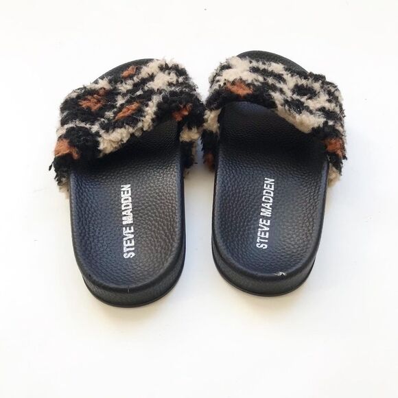 Steve Madden faux shearling-trim leopard slippers GUC size 13 - Picture 4 of 8